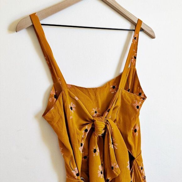 Faithfull The BranD Anthropologie Wide Leg Jumpsuit Floral Orange Size L - Picture 7 of 10
